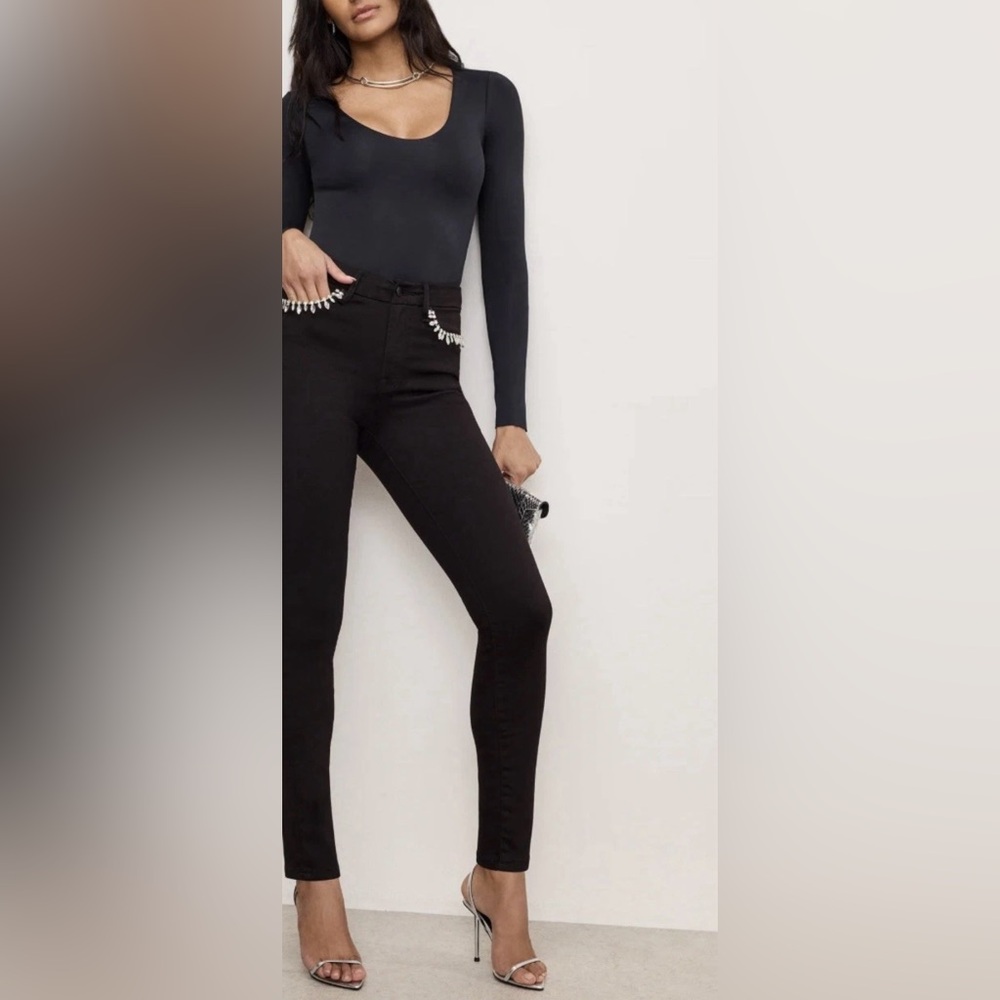 Good American Good Legs Skinny Diamond Jeans | 6 | Black001 | NWT - Picture 6 of 10